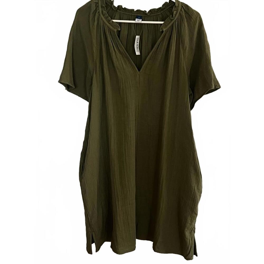 Old Navy Olive Green Short Sleeve Dress
